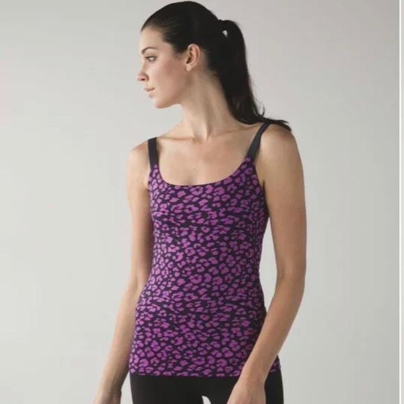 lululemon athletica Tops - Lululemon Barre None Tank Mini Cherry Cheetah